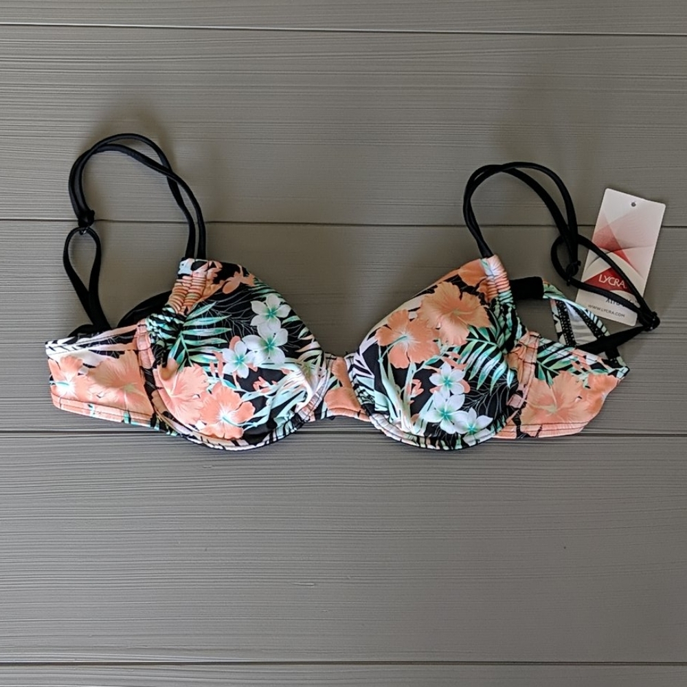 NWT Lascana for Venus Swimwear Floral Underwire Bikini Top Size 34A/32B/36AA